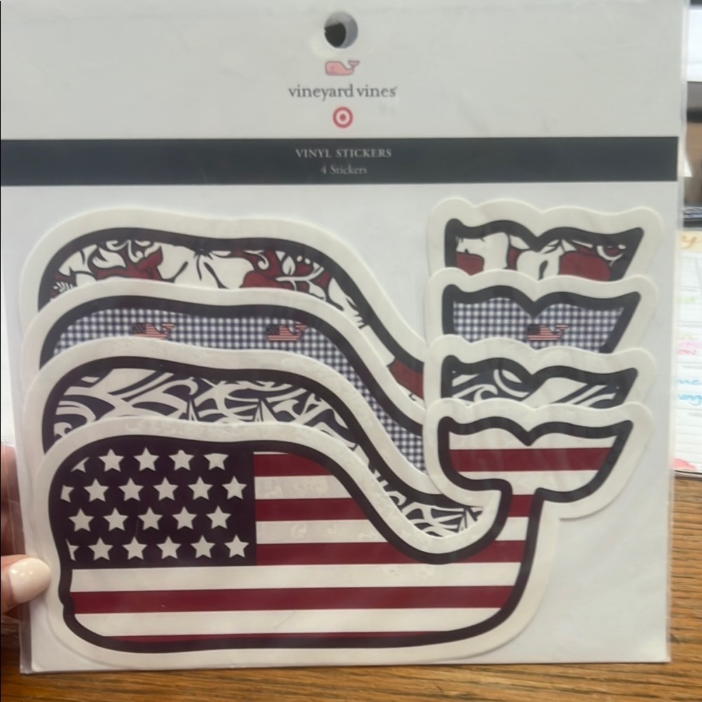 Vineyard Vines Patriotic Whale Stickers